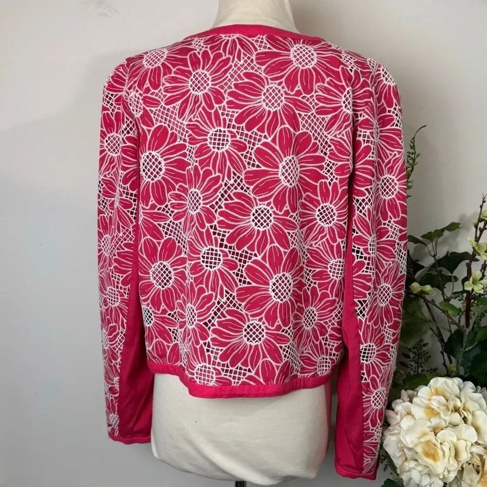 Dolan Left Coast * Lace Floral Jacket in Coral NWT New | Anthropologie | Large